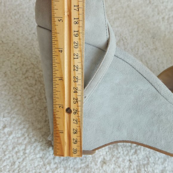 Michael Kors Leather Platform Wedges - Dove Gray - Picture 3 of 10